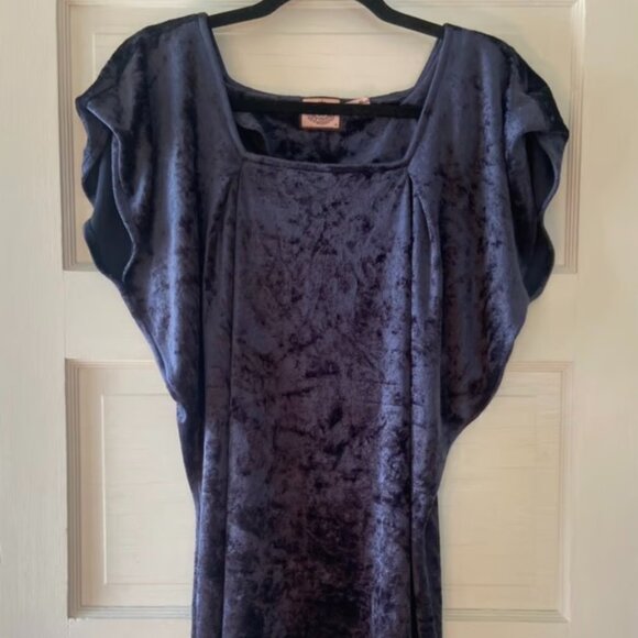 VINTAGE JUICY COUTURE Navy Blue Velvet, Dolman Sleeve Mini Dress, Size S… - Picture 1 of 7